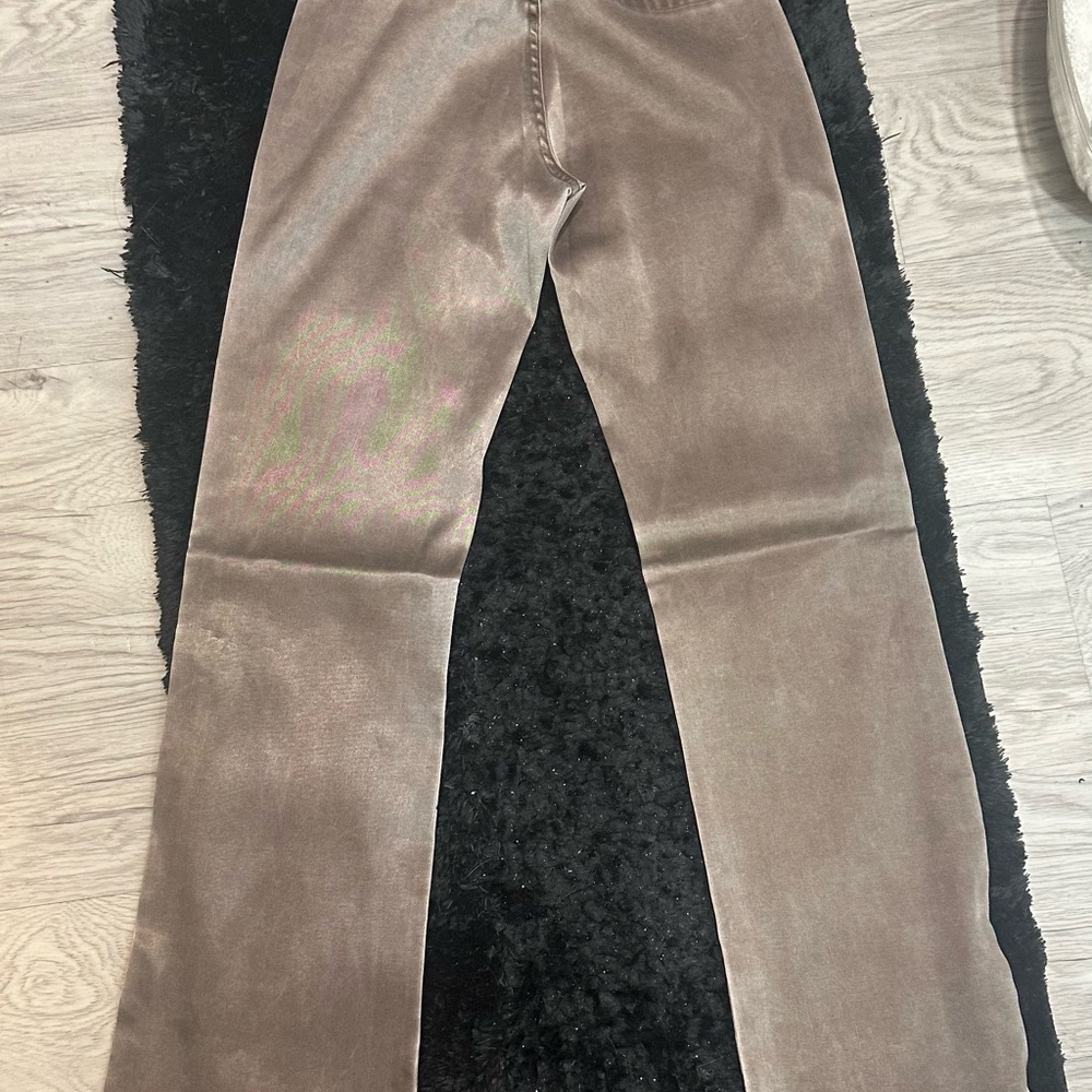 BONGO Taupe Flare velvet satin Pants